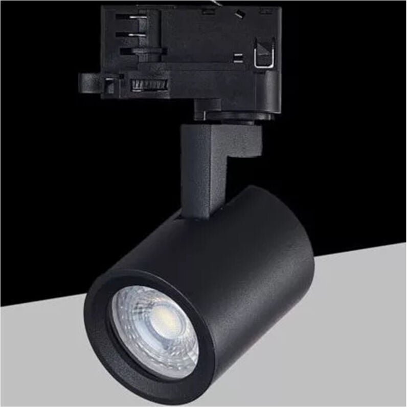 Trade Shop - copy of FARETTO LED 15W ORIENTABILE PER BINARIO MONOFASE DIREZIONABILE CCT SWITCH IP20 FM-15W-3C - Schwarz