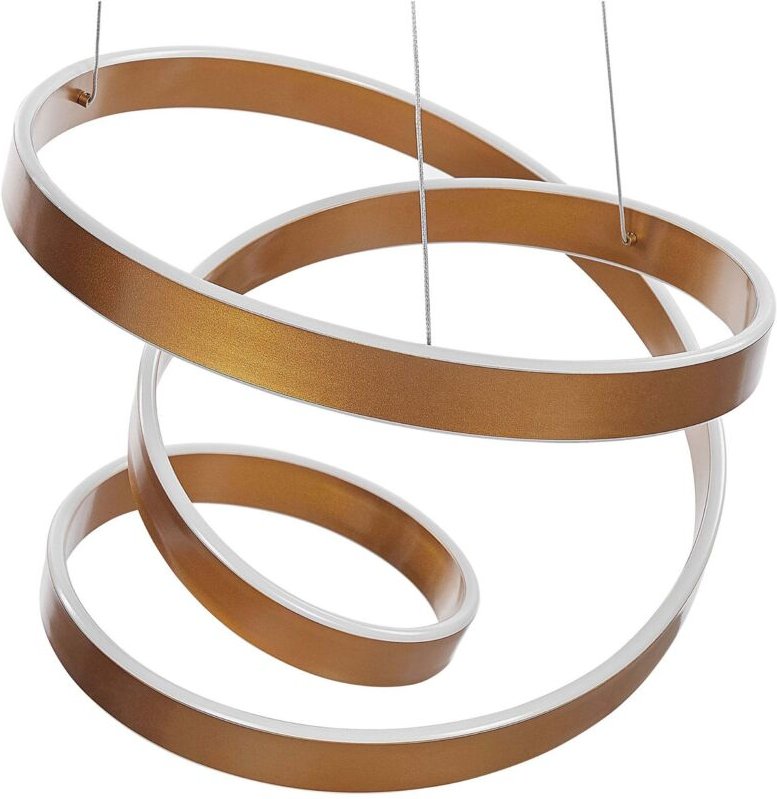 Hängelampe led Gold Metall Pendelleuchte für Esszimmer für Schlafzimmer für Wohnzimmer 135 cm geschwungene Form