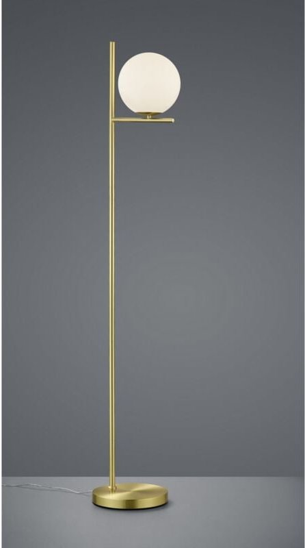 Stehlampe Kugel Glas Weiß Messing H150 cm Pure Trio Lighting