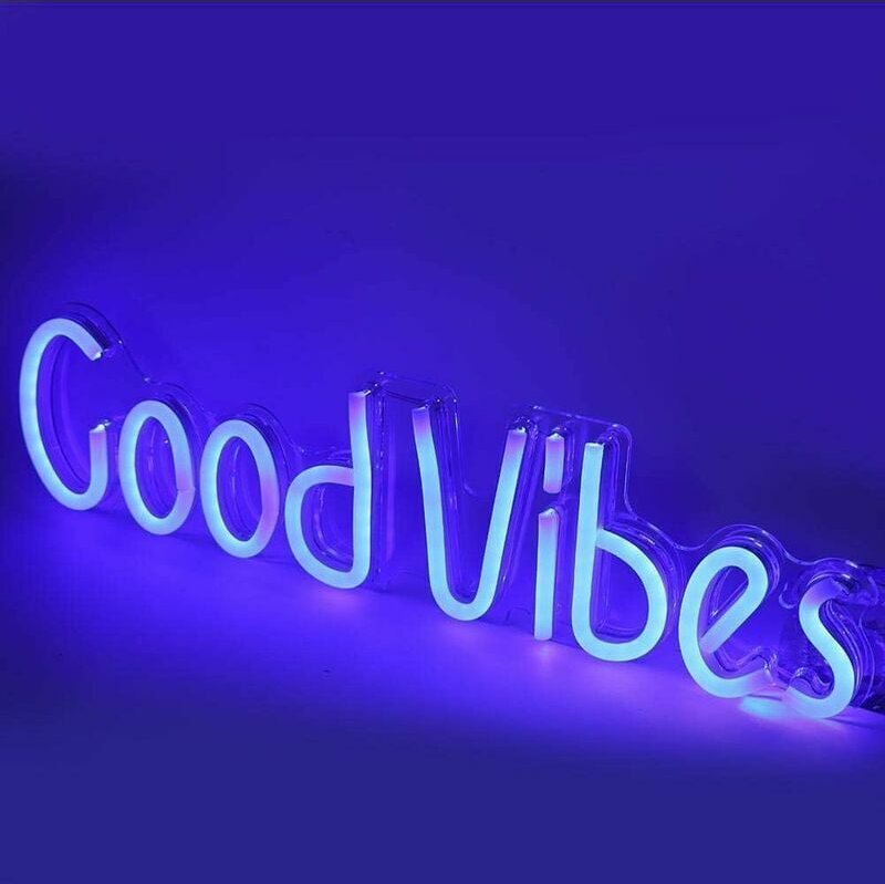 Thumbnail - Good Vibes Exquisite Buchstaben-förmige LED-Schilder, klares PVC, niedliche, einzigartige Form, Neonlicht, für Weihnacht...