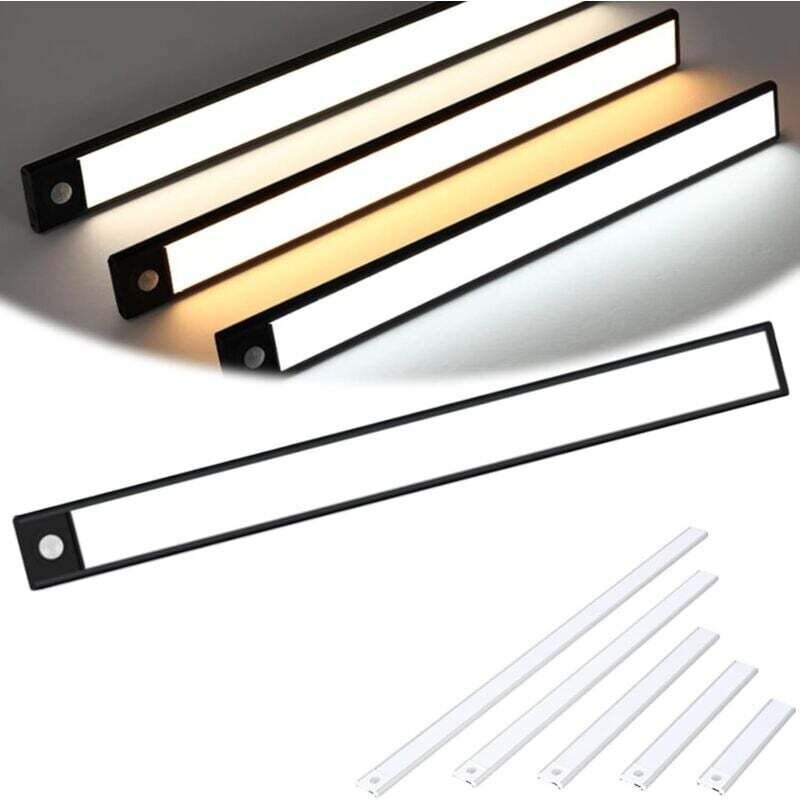 Wiederaufladbare magnetische LED-Lampe, intelligenter Sensor, 3 Farbmodi, automatische Ein-/Ausschaltfunktion, kein Bohr...