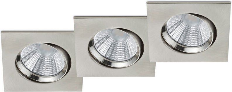 Trio - led Deckeneinbaustrahler pamir eckig 3er Set schwenkbar dimmbar Silber matt