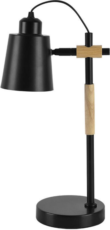 Liena Gelenk-Schreibtischlampe 1xe27 schwarz/buche verstellbar 40x14x20cm