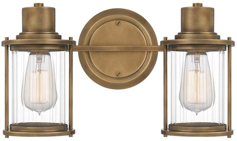 Thumbnail - Elstead Quoizel Riggs Wandleuchte verwittertes Messing, IP44