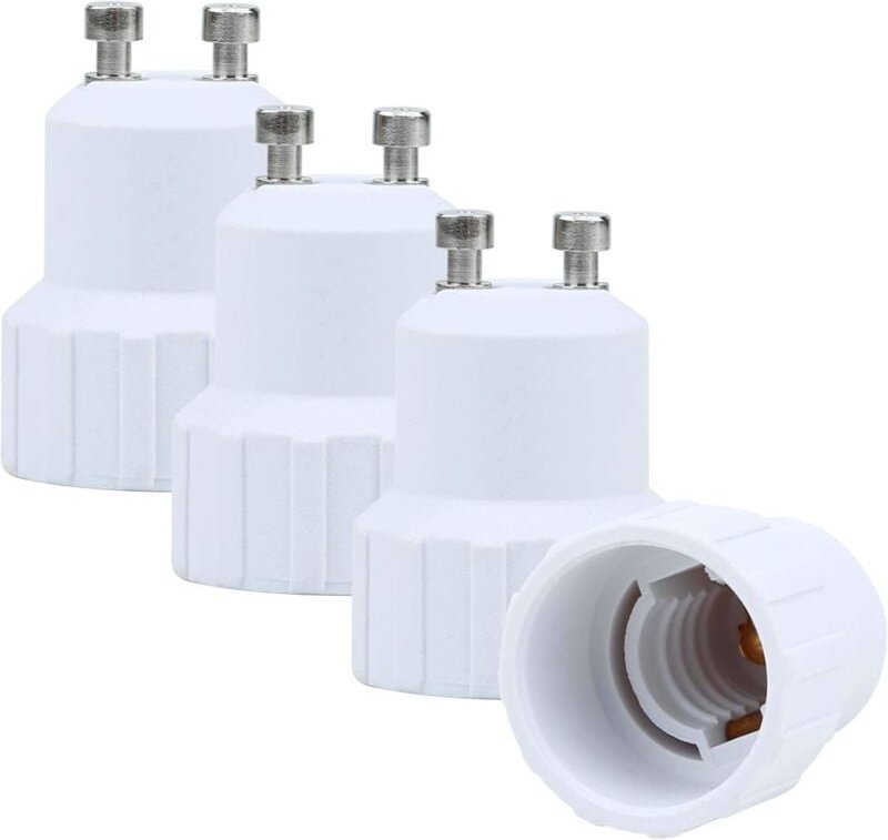 Thumbnail - 4X Lampensockel-Adapter GU10 auf E14 in Weiß – Set mit 4 Reformat-Lampensockel-Konvertern für Glühlampen, LED, Halogen, ...