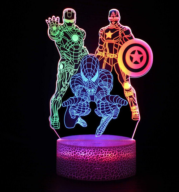 Fuhuida Trading - Spiderman-Nachtlampe, 3D-LED-Nachtlicht für Kinder, Weihnachtsgeschenk, Schreibtischlampe, Schlafzimme...