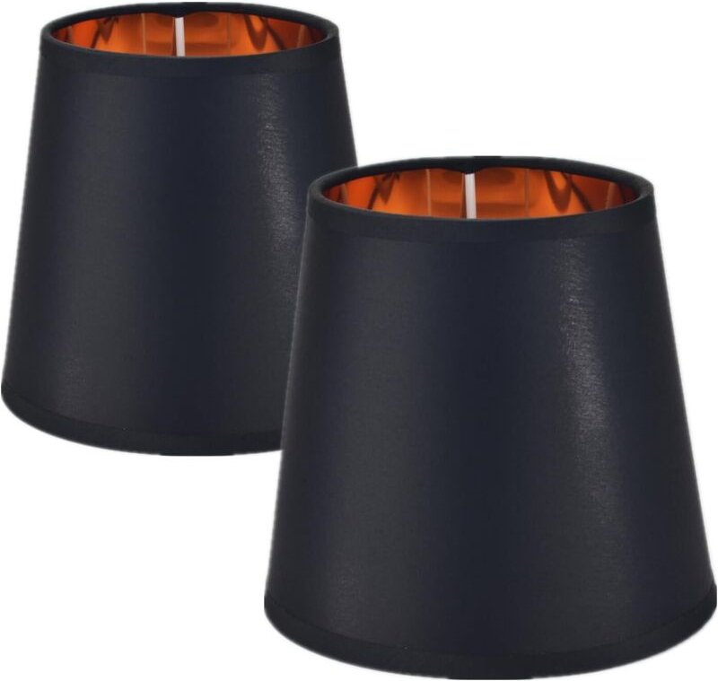 2x Lampenschirm Tischlampe E14 Rund Lampenschirme für Tischlampen Set Nachttisch Lampenschirm Wandleuchte Kristall Kronl...