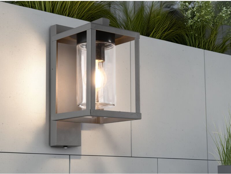 Webmarketpoint - Außenwandleuchte lunga in Laternenoptik, Höhe 33cm, Anthrazit