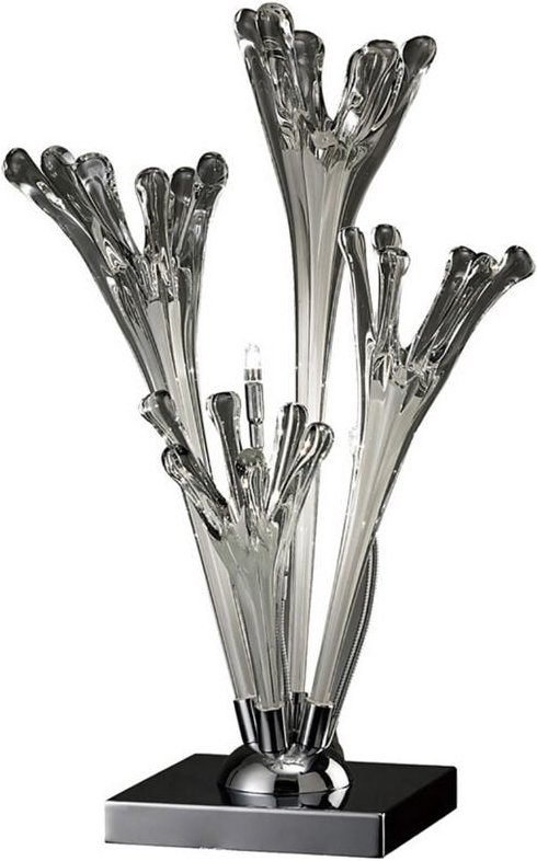 Inspired Love Tischlampe 3-flammig G4, poliertes Chrom/weißes Glas, NICHT LED/CFL-kompatibel