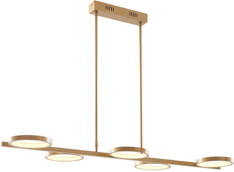 Moderne Hängelampe inkl. led 3-stufig dimmbar gold 5-flammig - Vivé