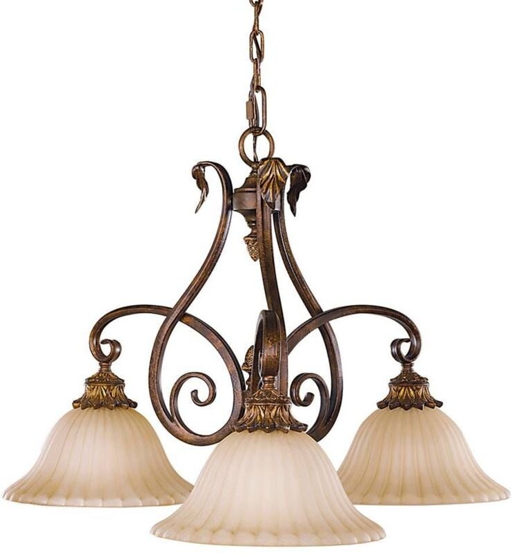 Elstead - Sonoma Valley - Multi Arm Kronleuchter 3 Light Aged Tortoise Shell Finish, E27