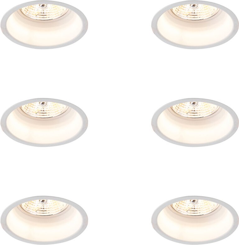Set mit 6 modernen Einbaustrahlern weiß AR70 - Dept