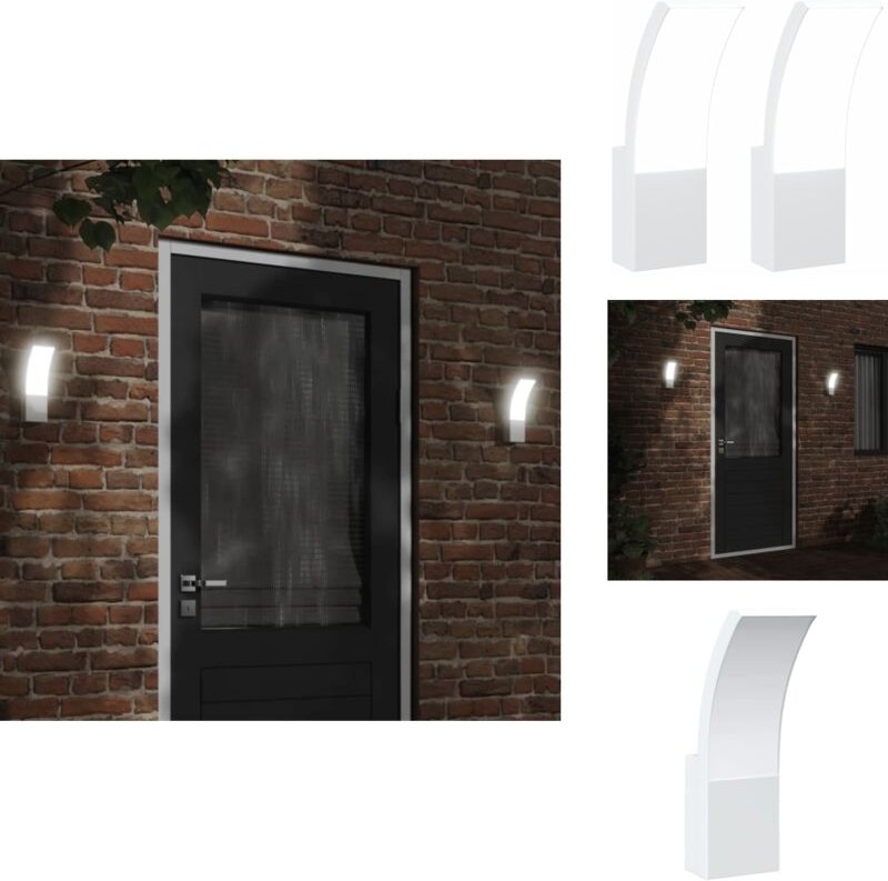 LED-Außenwandleuchten 2 Stk. Weiß Aluminiumdruckguss - LED-Lampe - Außenleuchte - Wandleuchte - Gartenbeleuchtung - Gart...