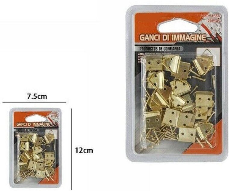 Trade Shop Traesio - Trade Shop - 20er-Pack goldene Bilderhaken zum Aufhängen an der Wand -