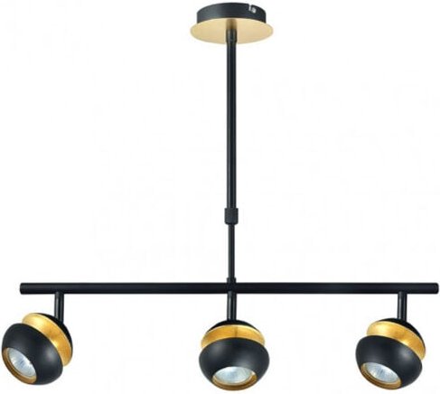 Fabrilamp - Beethoven lineare Pendelleuchte de 3 Strahler Schwarz/Gold