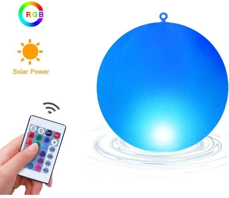 Thumbnail - Solarleuchte für draußen, LED-Solar-Außenleuchte, Kugel, IP68, wasserdicht, schwimmende Lampe für Farbwechsel, Solarlich...