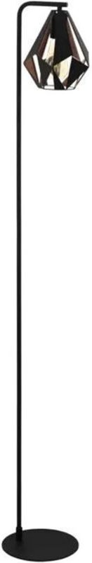 Trade Shop - Stehlampe mit Lampenschirm, Antik-Kupfer, Schwarz, Vintage, 220 x 170 x 1510 mm -