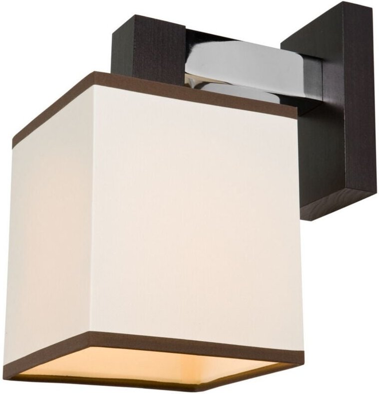 Thumbnail - Lamkur Lighting - Lamkur Amelia Wandleuchte mit quadratischem Stoffschirm Wenge, 1x E27