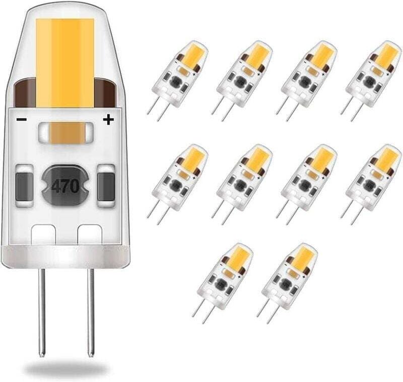 LED G4 dimmbare Glühbirnen, 2 W entspricht 20 W Halogenlampe, 200 lm warmweiße Energiesparlampe, kein Flackern, AC/DC 12...