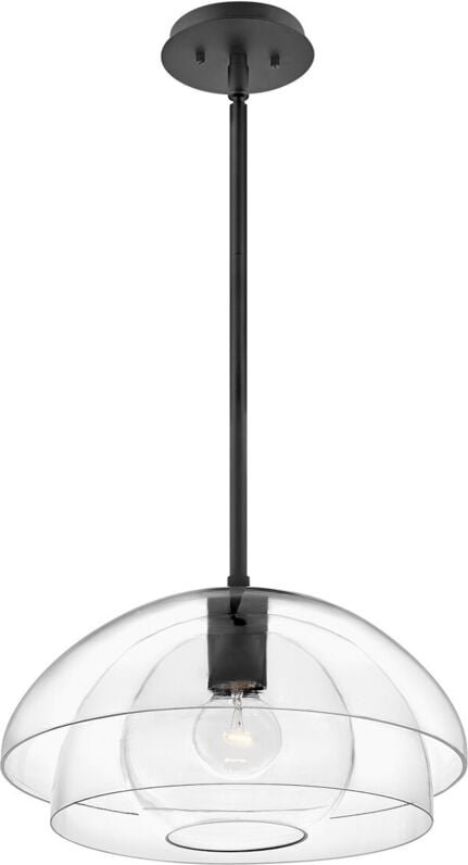 Hinkley Lotus Dome Pendelleuchte Schwarz - Elstead