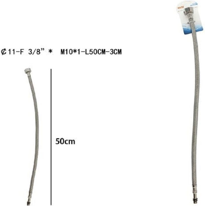 Trade Shop Traesio - Trade Shop - flexibler schlauch flexibler wassermischhahn 50 cm f 3/8 x M10/1 69395 -