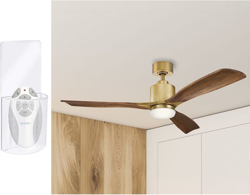 Deckenventilator Ø 132cm mit Licht, Fernbedienung und Echtholzflügeln