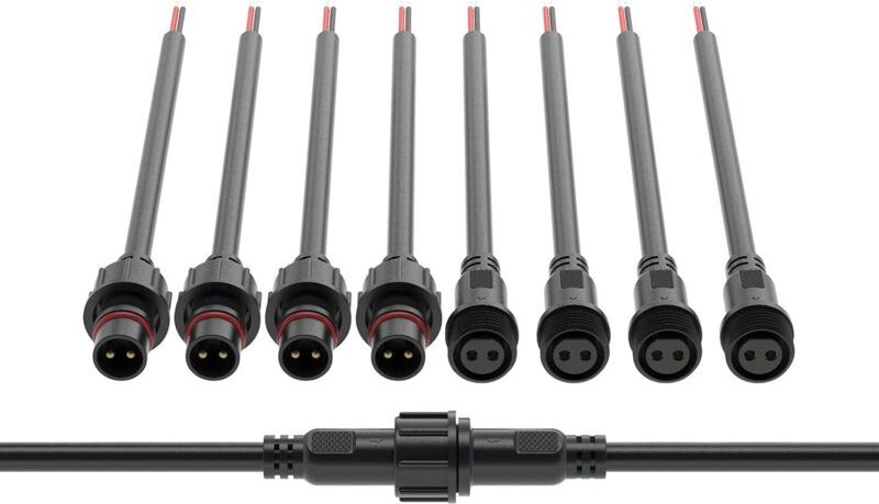 BTF-LIGHTING 2-poliger wasserdichter elektrischer Stecker 18 AWG IP65 Stecker-Buchse 7,87in/20cm Verlängerungskabel für ...