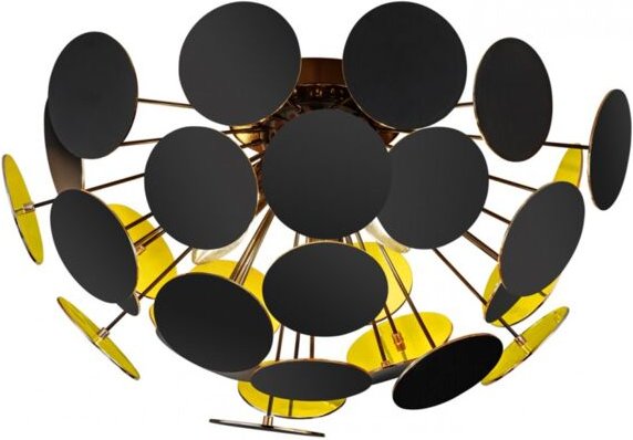 Iperbriko - Discalgo Deckenleuchte 3xE14 Schwarz und dekorative Runden Ø54 cm Trio Lighting