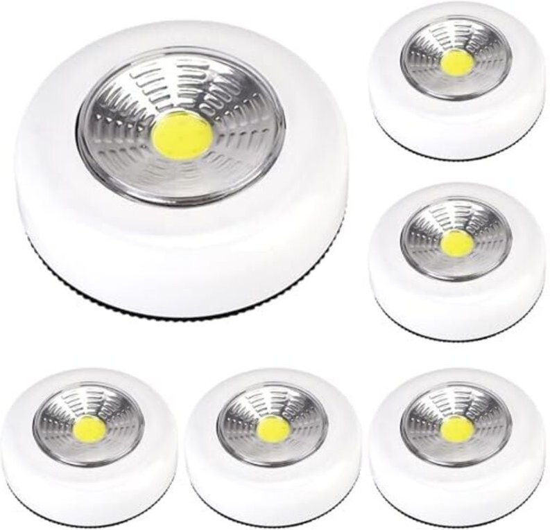 Stück aufklebbare Touch-Lichter, 2, 7 LED-Drucklichter, batteriebetrieben, runde LED-Aufklebeleuchten für Schrank, Schrä...