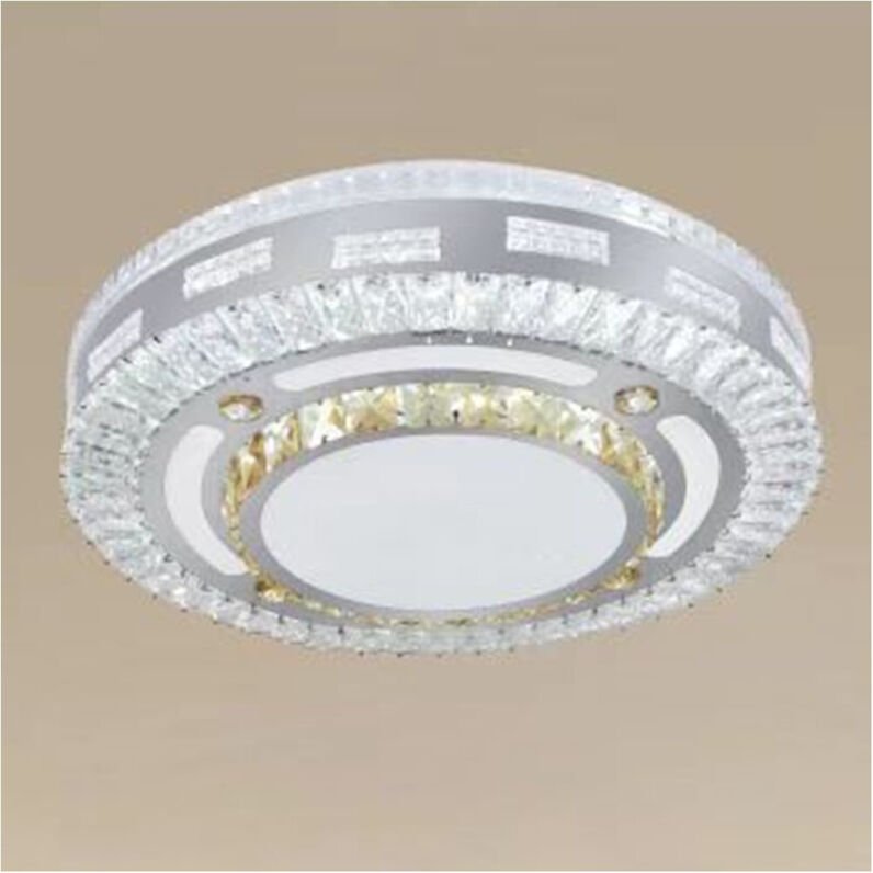 Trade Shop Traesio - Trade Shop - plafoniera soffitto 65W Ø50CM led design tondo strati con cristallallallall luce fredd...