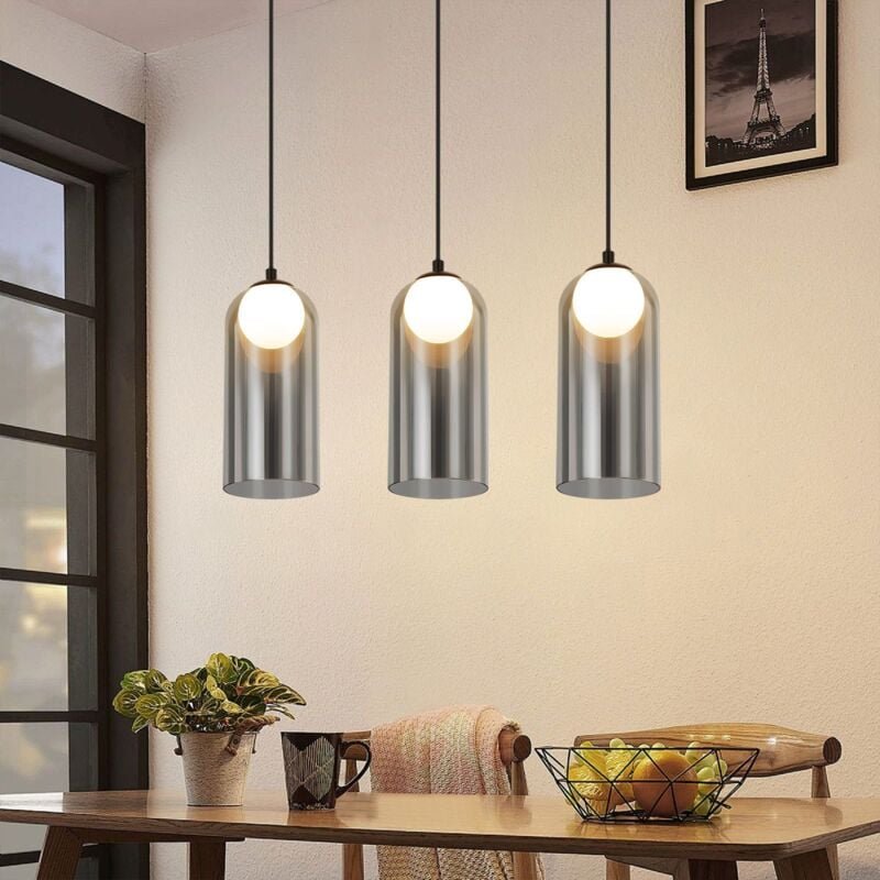 Hängelampe Esstisch Pendelleuchte Schwarz- 1 Flammig Nachtisch Hängeleuchte Glas Vintage Esstischlampe Hängend G9 Pendel...