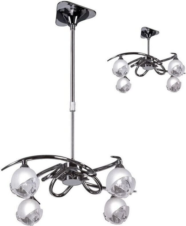 Inspired Mantra - Fragma - Teleskop Semi Flush Cabrio 4 Light G9, Chrom poliert