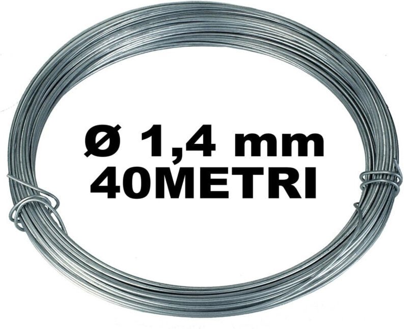 Trade Shop Traesio - Trade Shop - spule, strang, eisendraht, chrom, garn, durchmesser 1,4 mm, für 40 meter -