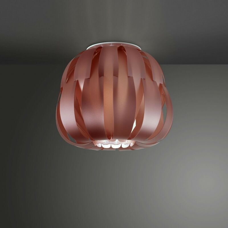 Linea Zero - Rosa Metalldeckenleuchte Cm. 19 x 17 Uhr