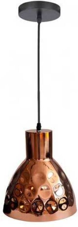 Decken Lampe Hänge Beleuchtung Retro Ess Zimmer Hammerschlag Optik Leuchte rose-gold V-tac 3711