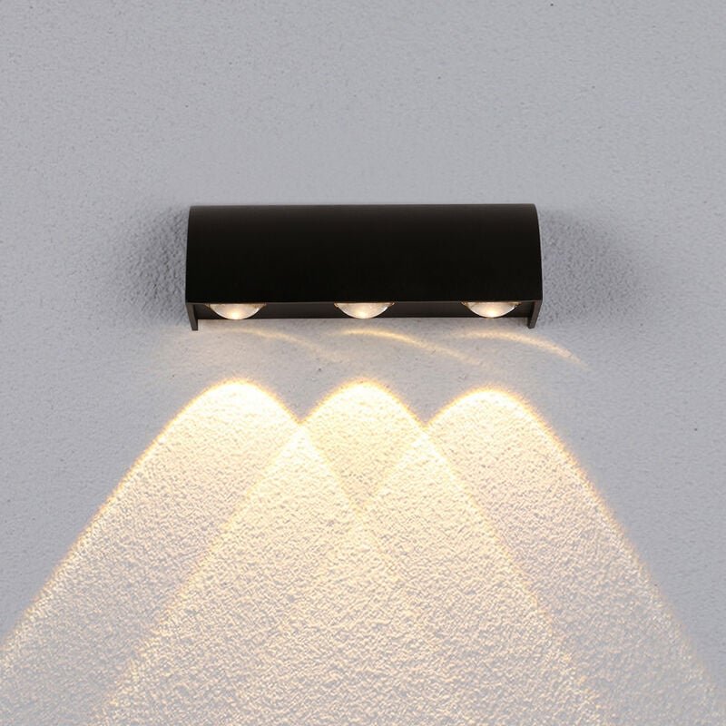 COMELY Moderne Wandleuchte 9W, LED Wandstrahler 3000K IP65 Schwarz für Innen & Außen Verwendet für Hof, Schlafzimmer, Bü...