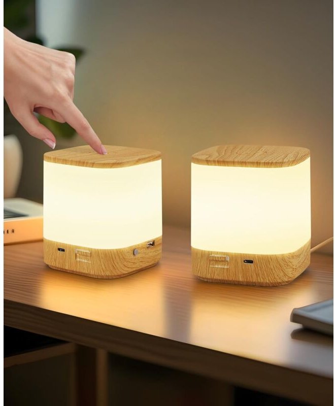 Led Nachttischlampe 2ER Touch Dimmbar: Gbly Tischlampe Akku 3600mAH usb Aufladbar Nachttischlampe Kabellos mit 3 Farbtem...
