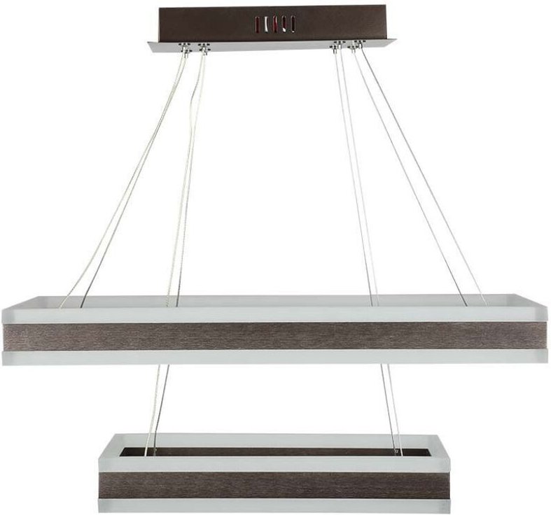 V-TAC 113W LED Pendelleuchte mit 2 Rechtecken, Metall, Kaffee, Warmweiß, dimmbar