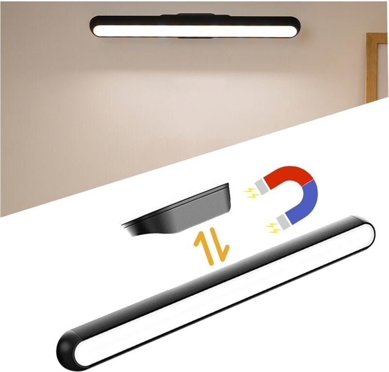 Schranklicht, dimmbares Touch-LED-Schranklicht mit Magnetständer, einstellbarer Winkel, 2500-mAh-Akku, per USB wiederauf...