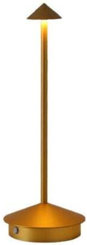 (Gold) Wiederaufladbare, tragbare Tischlampe, batteriebetrieben, 3-Ton-Beleuchtung, geeignet für Restaurant, Schlafzimme...
