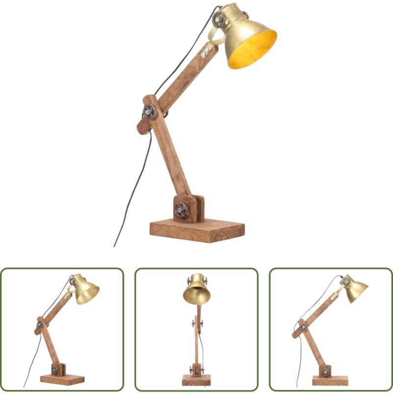 vidaXL Messing - Schreibtischlampe Industriestil Messing Rund 58x18x90 cm E27