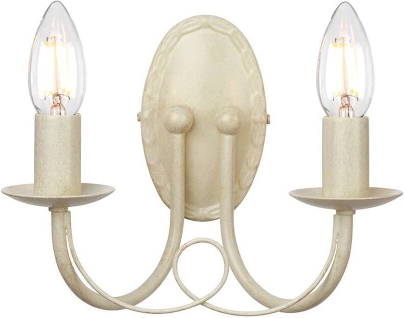 Minster - 2 Licht Innenkerze Wandleuchte Gold, Elfenbein, E14 - Elstead