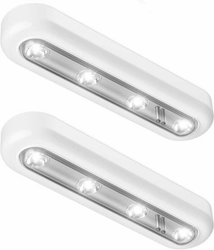 Thumbnail - Schranklicht, Nachtlicht mit 4 LED-Touch, batteriebetrieben, kabellos, verstellbares Nachtlicht für Deckenleuchten, Schr...