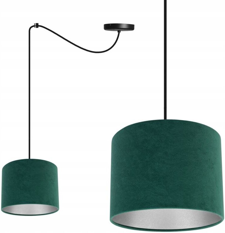 Hängelampe, Deckenleuchter, Chrom, Samtlampenschirm