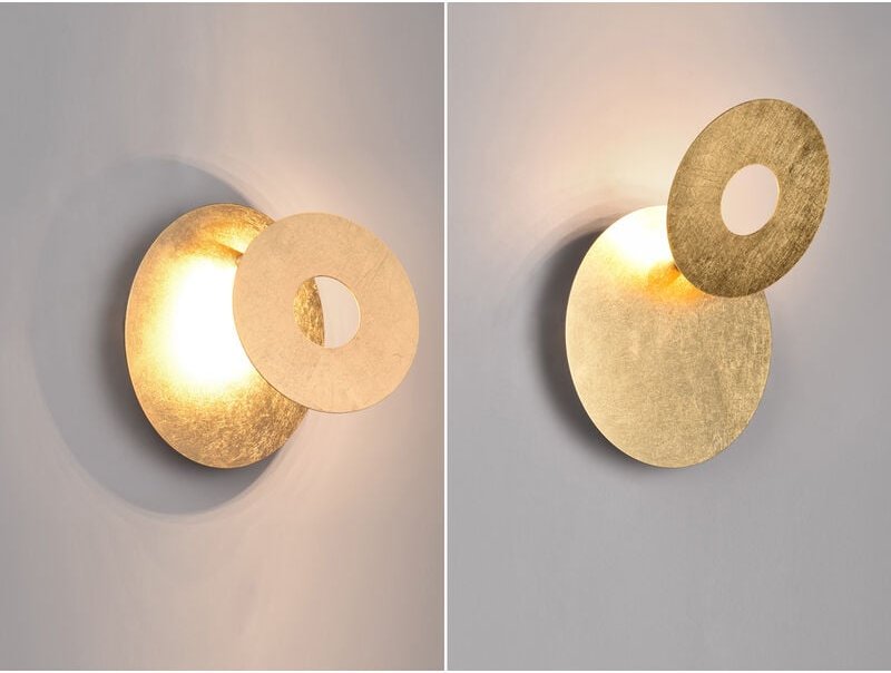 2-er Set led Wandleuchten mit indirekter Beleuchtung Gold, ø 18cm