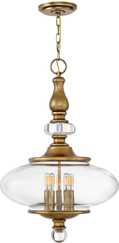 Wexley - 5 Lichtdecke Anhänger Messing, E14 - Elstead