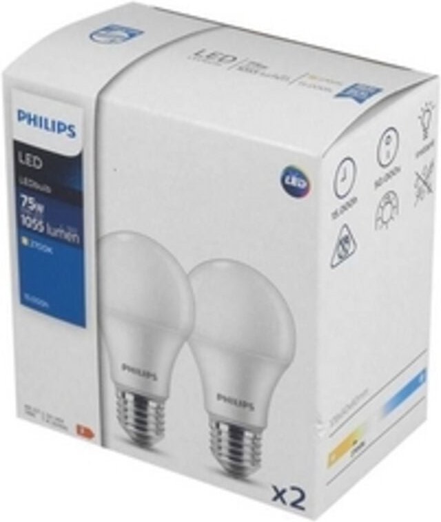 Philips E27 LED-Lampe 10W warme Farbe 2 Stück