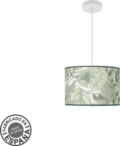 Fashion Anhänger 1xe27 weiß/grünes Blatt regx30x30cm