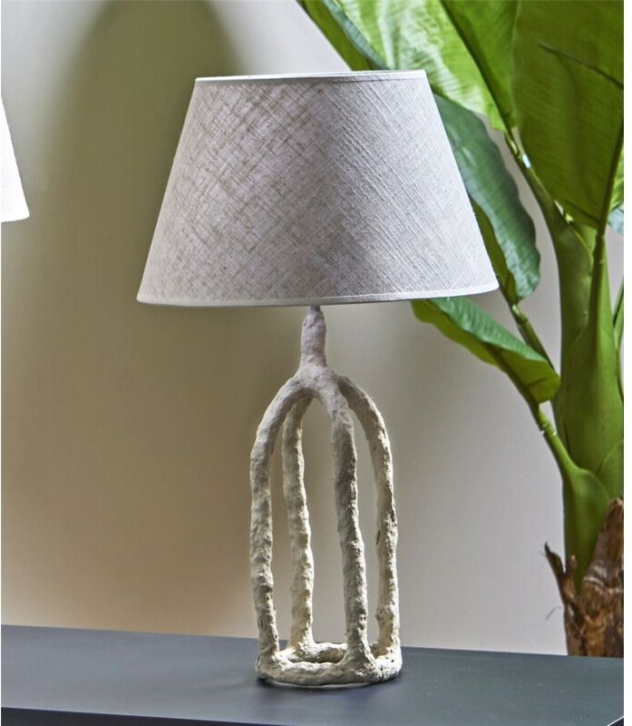 Asim Tischlampe aus weißem Pappmaché, 60 cm, 35 x 60 cm