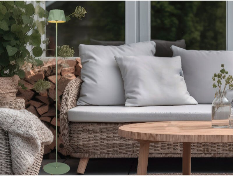 Reality Leuchten - Kabellose Akku Stehlampe suarez dimmbar für Innen & Außen, Grün - 123cm klein